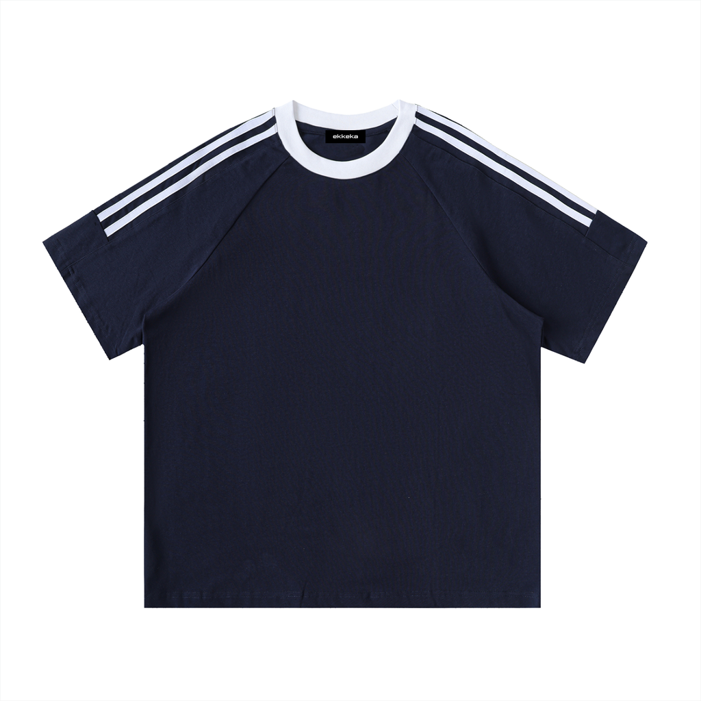 Contrast Crewneck Cotton Tee