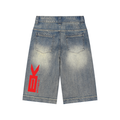 Vintage Wash Baggy Denim Shorts